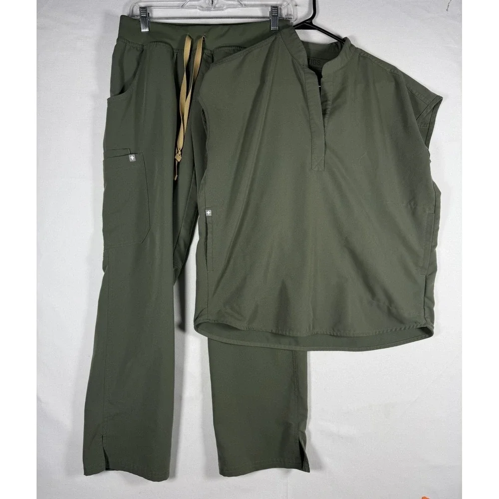 Figs Scrub Set Women Moss X/S (Small) Rafaela Oversized Top Kade Cargo Pants S/P